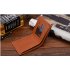 Men Boys Teens Xams Gift Concise Wearable PU Leather Multi Position Wallet Purse deep brown