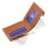 Men Boys Teens Xams Gift Concise Wearable PU Leather Multi Position Wallet Purse deep brown