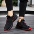 Men Breathable Lightweight Running Shoes Leisure Sports Shoes   Black red 40