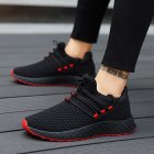 Men Breathable Lightweight Running Shoes Leisure Sports Shoes   Black red 40