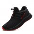 Men Breathable Lightweight Running Shoes Leisure Sports Shoes   Black red 40