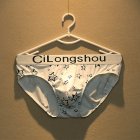 Men Briefs Polka Dot Star Rose Printing Cotton Low Waist Underpants Breathable Underwear white star L