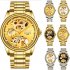 Men Business Automatic Mechanical Watches Waterproof Self winding Luminous Watch Silver Gold Surface