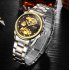 Men Business Automatic Mechanical Watches Waterproof Self winding Luminous Watch Silver Black 