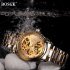Men Business Automatic Mechanical Watches Waterproof Self winding Luminous Watch Silver Black 
