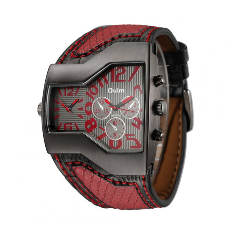Oulm HP-1220 Men Quartz Watch - Red