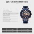 Men Business Quartz Watch Chronograph Calendar Waterproof Stainless Steel Band Wristwatch Silver