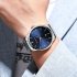 Men Business Quartz Watch Date Display Waterproof Stainless Steel Band Simple Wristwatch Silver B