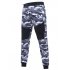 Men Camouflage Matching Sports Trousers with Elastic Waist Long Casual Pants Perfect Gift green M