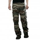 Men Camouflage Multiple Pockets Casual Long Trousers  Green camouflage 36  2 77 feet 
