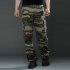 Men Camouflage Multiple Pockets Casual Long Trousers  Green camouflage 36  2 77 feet 
