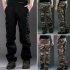 Men Camouflage Multiple Pockets Casual Long Trousers  coffee 36  2 77 feet 