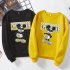 Men Cartoon Sweatshirt Micky Mouse Autumn Winter Loose Student Couple Wear Pullover Yellow 3XL