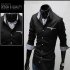 Men Casual All match Business Solid Color Pocket Formal Shirts black XL