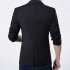 Men Casual Business Jacket One Button Slim Fit Suit Fashionable Coat Tops Gray 2XL
