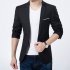 Men Casual Business Jacket One Button Slim Fit Suit Fashionable Coat Tops sky blue 2XL