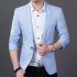 Men Casual Business Jacket One Button Slim Fit Suit Fashionable Coat Tops wine red XL