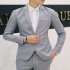 Men Casual Business Jacket One Button Slim Fit Suit Fashionable Coat Tops black 2XL