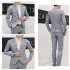 Men Casual Business Jacket One Button Slim Fit Suit Fashionable Coat Tops gray L