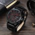 Men Casual Business Sports Watch Stylish Wristwatch with Calendar Ornament  Black red