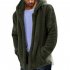 Men Casual Fluffy Fleece Coat Cardigan Hooded Sweatshirt Hoodie Jackets Outwear ArmyGreen XL