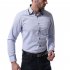 Men Casual Formal Shirt Long Sleeve Cotton Lapel Adults Business Tops Light blue L
