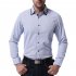 Men Casual Formal Shirt Long Sleeve Cotton Lapel Adults Business Tops Light blue M
