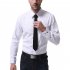 Men Casual Long Sleeve Formal Shirt Business Lapel Adults Tops White XXL