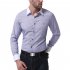 Men Casual Long Sleeve Shirt Autumn Lapel Adults Cotton Tops for Business Blue XXL