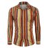 Men Casual Long Sleeve Digital Printing T Shirt Cardigan Orange XL