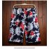 Men Casual Loose Colorful Printing Quick Dry Beach Shorts Army green camouflage One size 