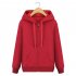 Men Casual Loose Long Sleeve Hoodie Simple Sports Hooded Sweatshirt Zipper Coat    Red M