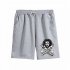Men Casual Pants Cotton Blend Loose Printing Mid waist Sports Beach Shorts black 2XL