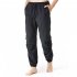 Men Casual Pants Drawstring Elastic Waist Solid Color Cotton Linen Jogging Pants For Yoga Fitness Brown S