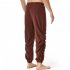 Men Casual Pants Drawstring Elastic Waist Solid Color Cotton Linen Jogging Pants For Yoga Fitness Brown S