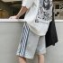 Men Casual Pants Loose Cotton All match Sports Shorts For Summer Beach black Int XXL