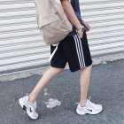 Men Casual Pants Loose Cotton All-match Sports Shorts For Summer Beach black_Int:XXL