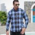 Men Casual Plaid Shirt With Pockets Design Lightweight Regular Fit Long Sleeve Button Down Tops 6013 yellow 195 129