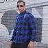 Men Casual Plaid Shirt With Pockets Design Lightweight Regular Fit Long Sleeve Button Down Tops 6013 yellow 195 129