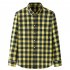 Men Casual Plaid Shirt With Pockets Design Lightweight Regular Fit Long Sleeve Button Down Tops 6013 yellow 195 129