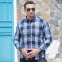 Men Casual Plaid Shirt With Pockets Design Lightweight Regular Fit Long Sleeve Button Down Tops 6013 yellow 195 129