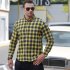 Men Casual Plaid Shirt With Pockets Design Lightweight Regular Fit Long Sleeve Button Down Tops 6013 yellow 210 144