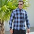 Men Casual Plaid Shirt With Pockets Design Lightweight Regular Fit Long Sleeve Button Down Tops 6017 red 195 129