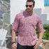 Men Casual Plaid Shirt With Pockets Design Lightweight Regular Fit Long Sleeve Button Down Tops 6069 blue 200 134