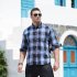 Men Casual Plaid Shirt With Pockets Design Lightweight Regular Fit Long Sleeve Button Down Tops 6069 blue 200 134