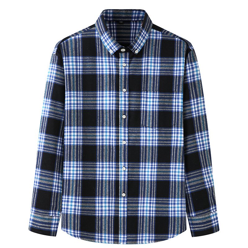 Men Casual Plaid Shirt With Pockets Design Lightweight Regular Fit Long Sleeve Button Down Tops