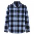 Men Casual Plaid Shirt With Pockets Design Lightweight Regular Fit Long Sleeve Button Down Tops 6008 blue 195 129