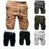 Men Casual Relaxed Fit Multi pocket Middle Length Pants