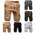 Men Casual Relaxed Fit Multi pocket Middle Length Pants