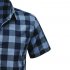 Men Casual Shirt Short Sleeve Plaid Cotton Hawaiian Tops Lapel Loose Cardigan Tops Army Green M